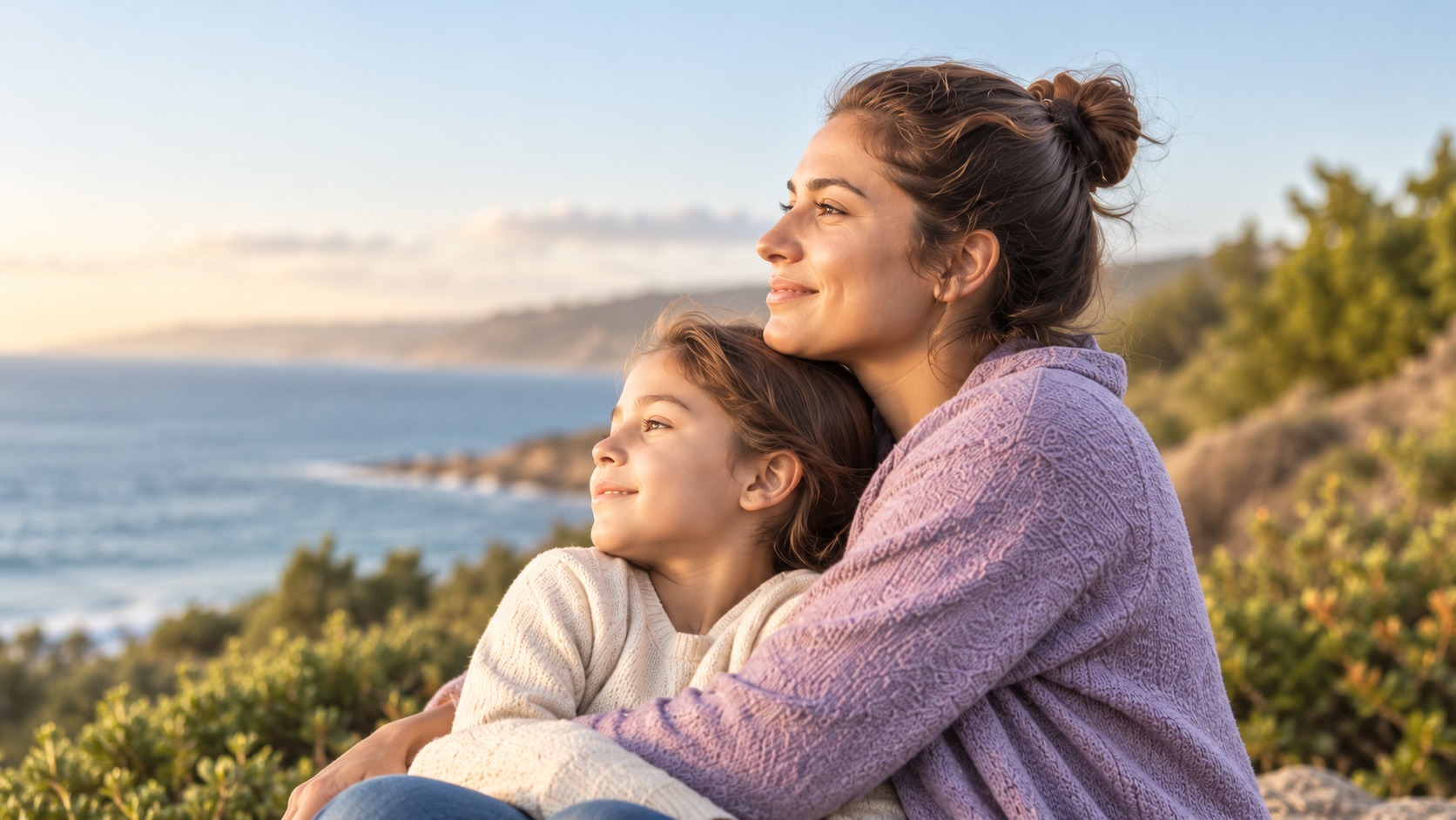 Mother and daughter overlooking the coast — SafeSpace Florida